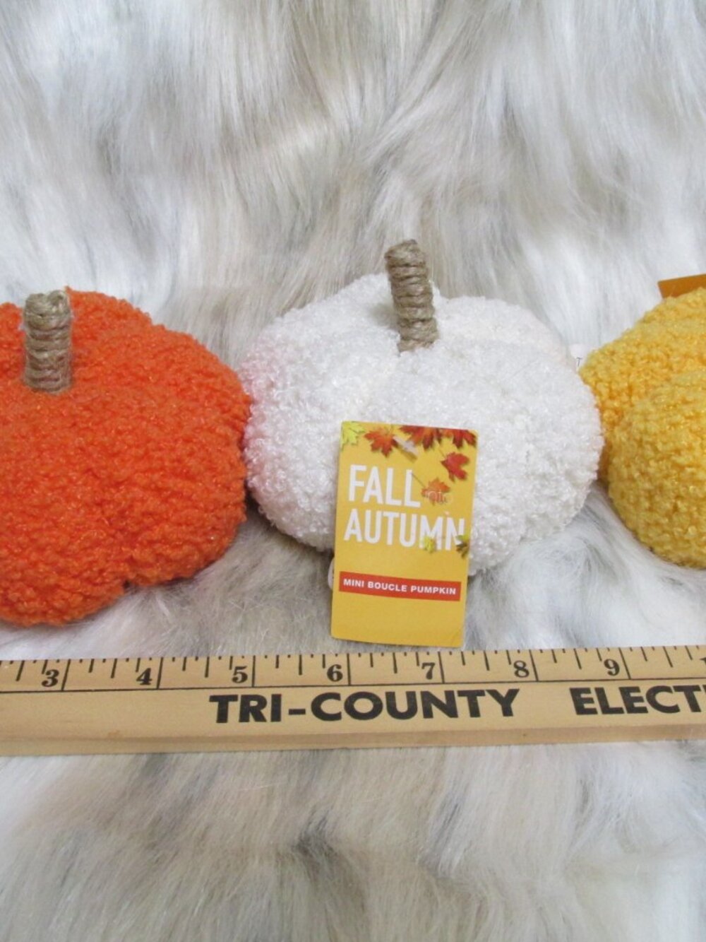 H85- 3 NWT Mini Boucle Rug Pumpkins
